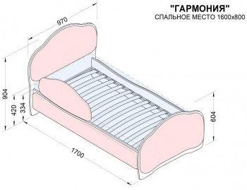 Кровать 160 Гармония 18 Бордовый (мягкий бортик) в Красноярске - krasnoyarsk.mebel54.com | фото