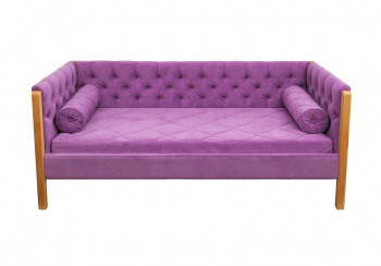 Кровать 180 серии Леди  32 Фиолетовый (подушка валик) в Красноярске - krasnoyarsk.mebel54.com | фото