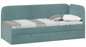 Кровать «Молли» с мягкой обивкой (900) тип 1 (Микровелюр Scandi Indigo 11) в Красноярске - krasnoyarsk.mebel54.com | фото