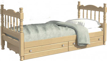 Кровать одинарная Аленка из массива сосны 800*1890 Сосна в Красноярске - krasnoyarsk.mebel54.com | фото