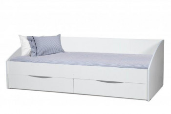 Кровать одинарная "Фея - 3" (симметричная) New/(белый / белый / ДВПО: белый) в Красноярске - krasnoyarsk.mebel54.com | фото