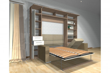 Шкаф-кровать с диваном Каролина в Красноярске - krasnoyarsk.mebel54.com | фото