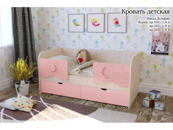Соня Кровать детская 2 ящика 1.6 Розовый глянец в Красноярске - krasnoyarsk.mebel54.com | фото